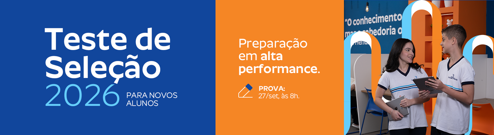 Teste de Seleção 2026 - Banner